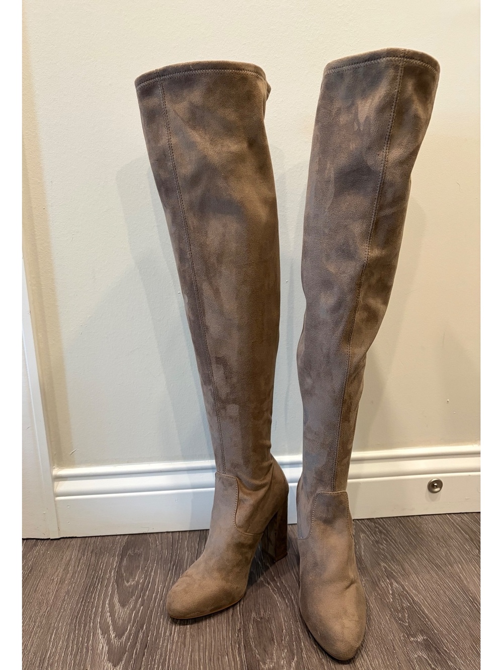 Steve Madden Emotions Taupe Suede Over the Knee Boots Size 5.5